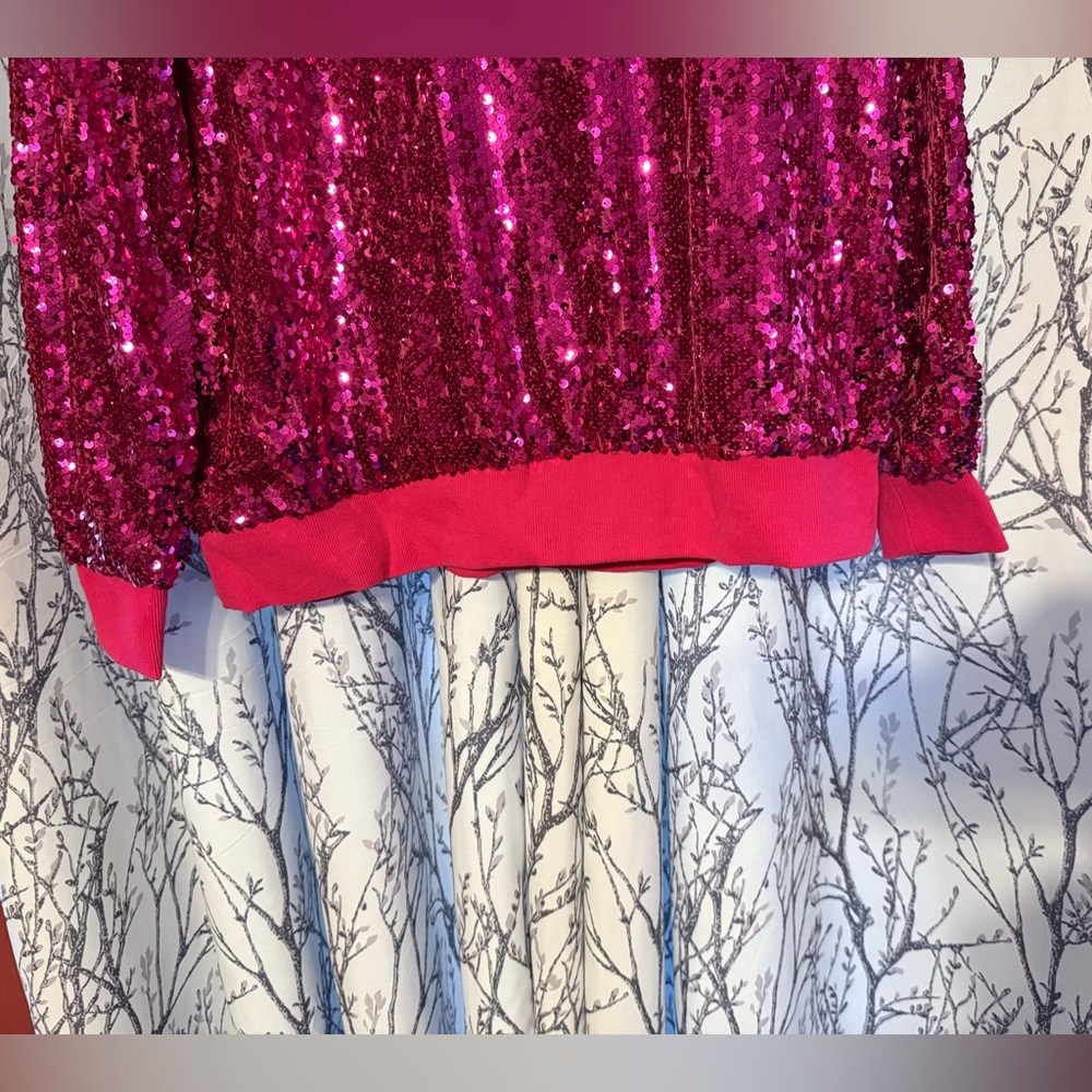 Jess Lea Sparkling Fuchsia Sequin Women's Top - Size Large - Picture 3 of 4